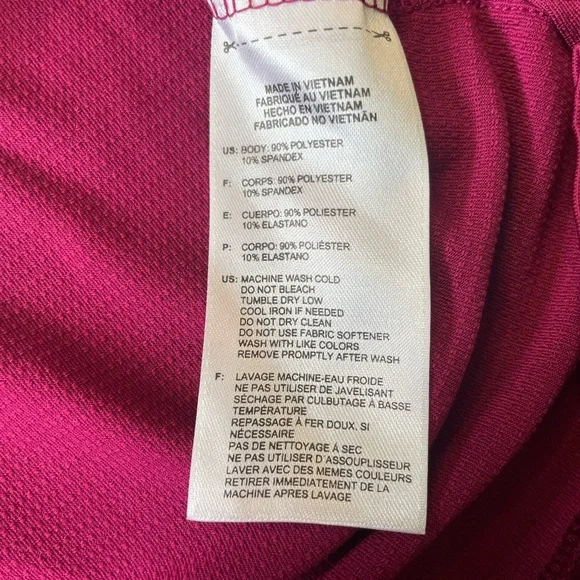 Adidas Pure Motion Medium Plum & White Womens Golf Tee Short Sleeve - Picture 3 of 5